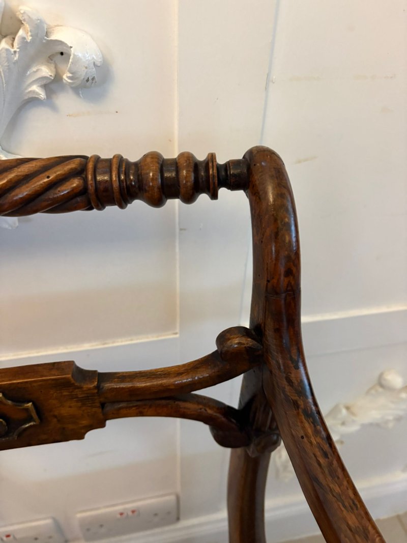 Antique Regency Mahogany Dining Chairs – Set of Six with Cane Seats, Five Singles & One Carver - Image 9